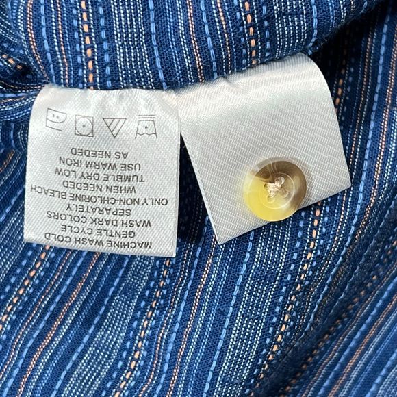 NWT North River Men's Stripe Shirt Short Sleeve Button Down Western/Work in Blue - Picture 7 of 11